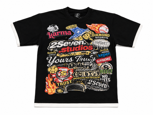 2Seven Mixed Graphic Tee