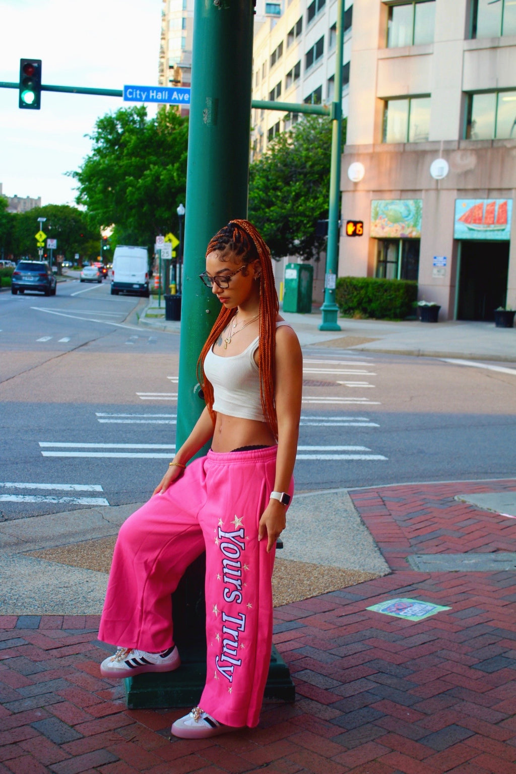 Pink Distressed Sweats